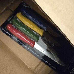 Colorful Knife Set with Black Handles Bundle For H2
